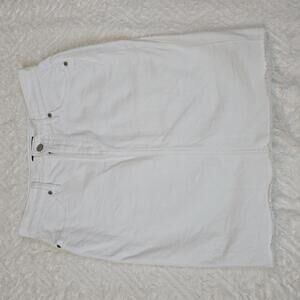 Banana Republic White Denim Skirt with Raw Hem